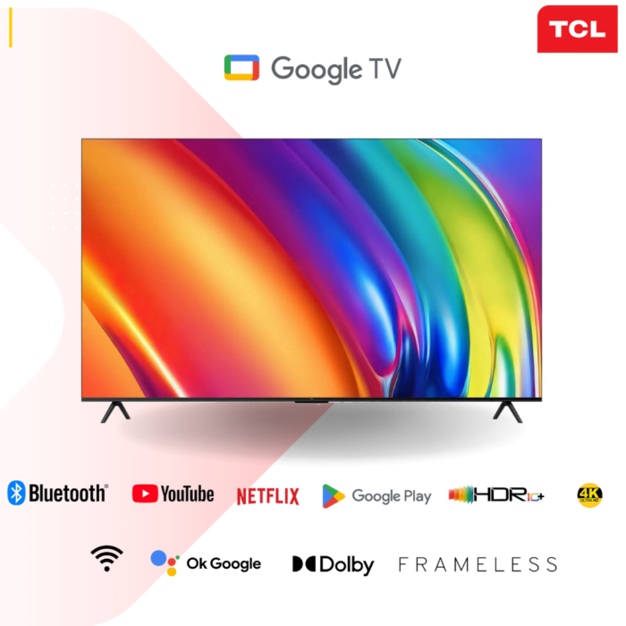 TCL 43P635 43 Inch Smart TV 4K HDR Google TV Frameless, Bluetooth, Netflix & YouTube
