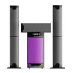 Nobel Plus Subwoofer NB-1214 - 5.1Ch Super Bass Bluetooth Tallboy Speaker System 25,000W Pmpo