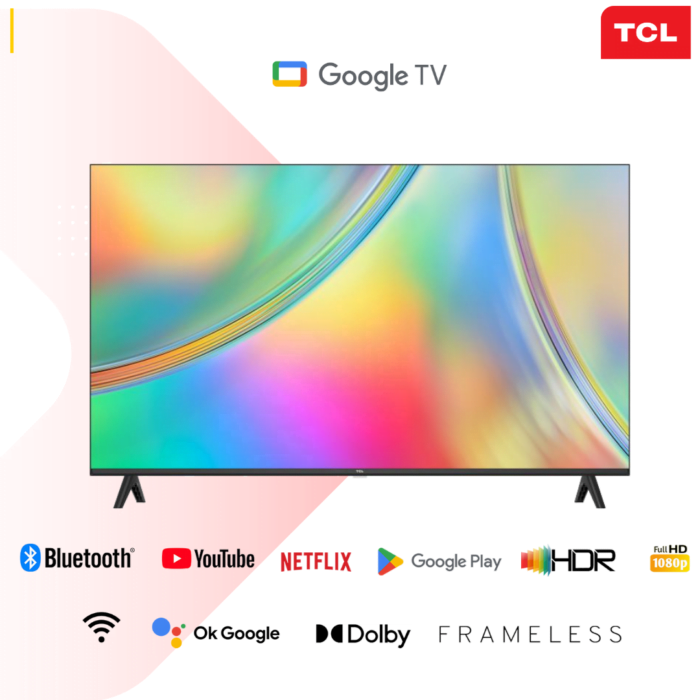 TCL 43 Inch Smart Android Google TV 43S5400 Frameless HDR10 Bluetooth YouTube & Netflix
