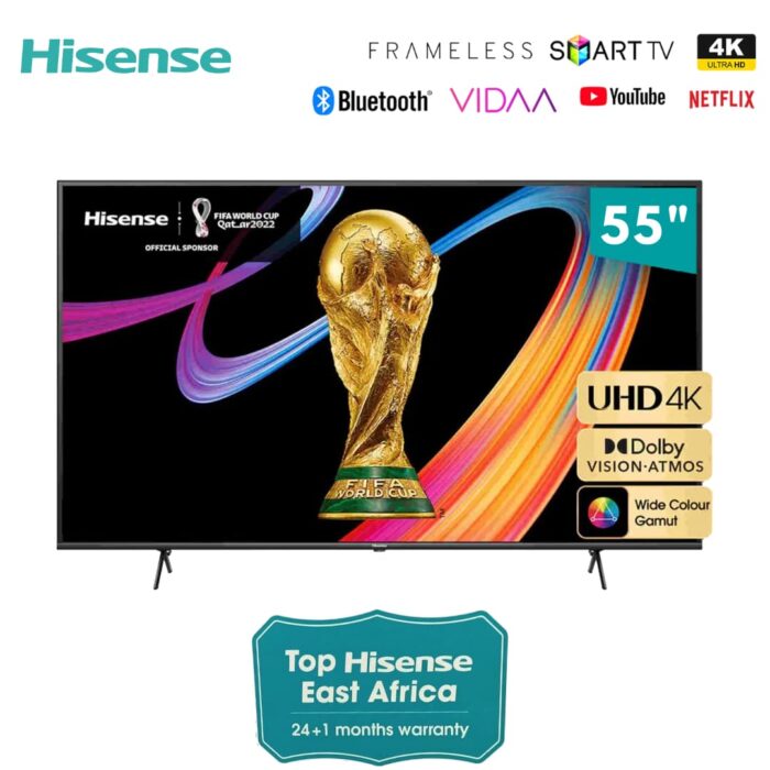 Hisense 55″ ULED Smart TV 55U7H Vidaa 4K Quantum 55U7H UHD 120Hz HDR10+ Frameless with Bluetooth FREE TV GUARD