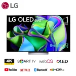 LG 77 Inch OLED EVO C3 Smart TV 4K 2023 GeForce HDR10 Dolby Vision ALLM Voice Control Bluetooth 120Hz (OLED77C3)