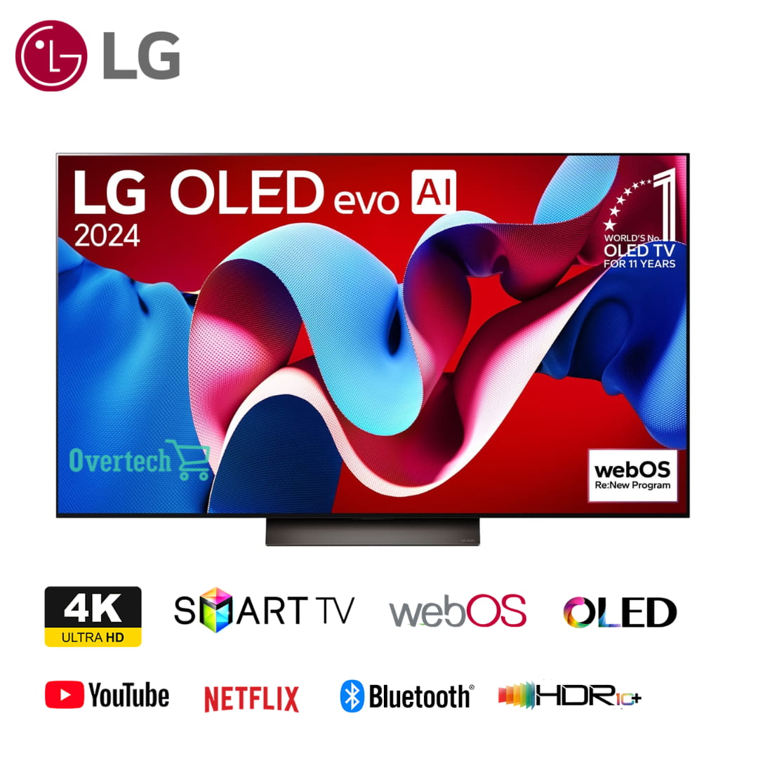 LG 55 inch OLED55C4 Smart TV OLED C4 2024 AI Dolby Vision webOS 120Hz HDR10 Ultra slim