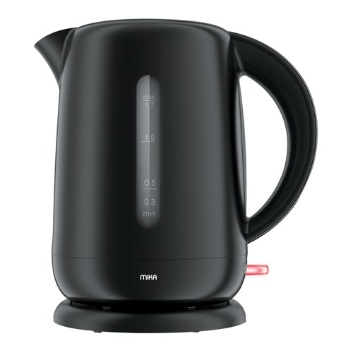 MIKA Kettle MKT1801B 1.7L, Plastic, 360º Cordless, Concealed Element, Black