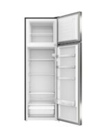 MIKA Fridge 261L, 2 Door Top Mount Freezer, Defrost (Direct Cool), Line Silver Dark - Image 2