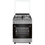 MIKA STANDING COOKER MST614GWE10HI(MST614GHI/WOK) 60cm x 60cm, 4 Gas Pool Jet Burners (1 Wok), FLAME FAILURE SAFETY, Half Inox