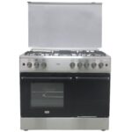 MIKA STANDING COOKER MST90PU41HI/GCW 4 Gas Pool Jet Burners (1 Wok) Hot Plate,GAS CYLINDER CABINET Half Inox 90 x60 cm