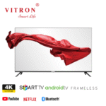 Vitron 55 Inch Smart Android Tv 12 HTC5568US 4K UHD with Bluetooth, Netflix,Youtube, Voice Remote, Slim Frameless