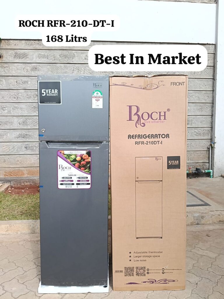 Roch Double Door Fridge RFR-160DT-B - 168Ltrs, Top Freezer, Energy Saving