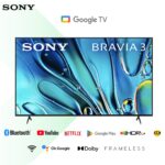 Sony 55S30 55 inch Smart Google TV Bravia 3 2024 4K Ultra HD 60Hz ALLM Frame Dimming HDR10 Dolby Vision (K-55S30)