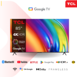 TCL P745 85 inch Smart TV Google 4K UHD TV 120Hz Dolby HDR10+ Bluetooth Ai-Clarity (85P745)