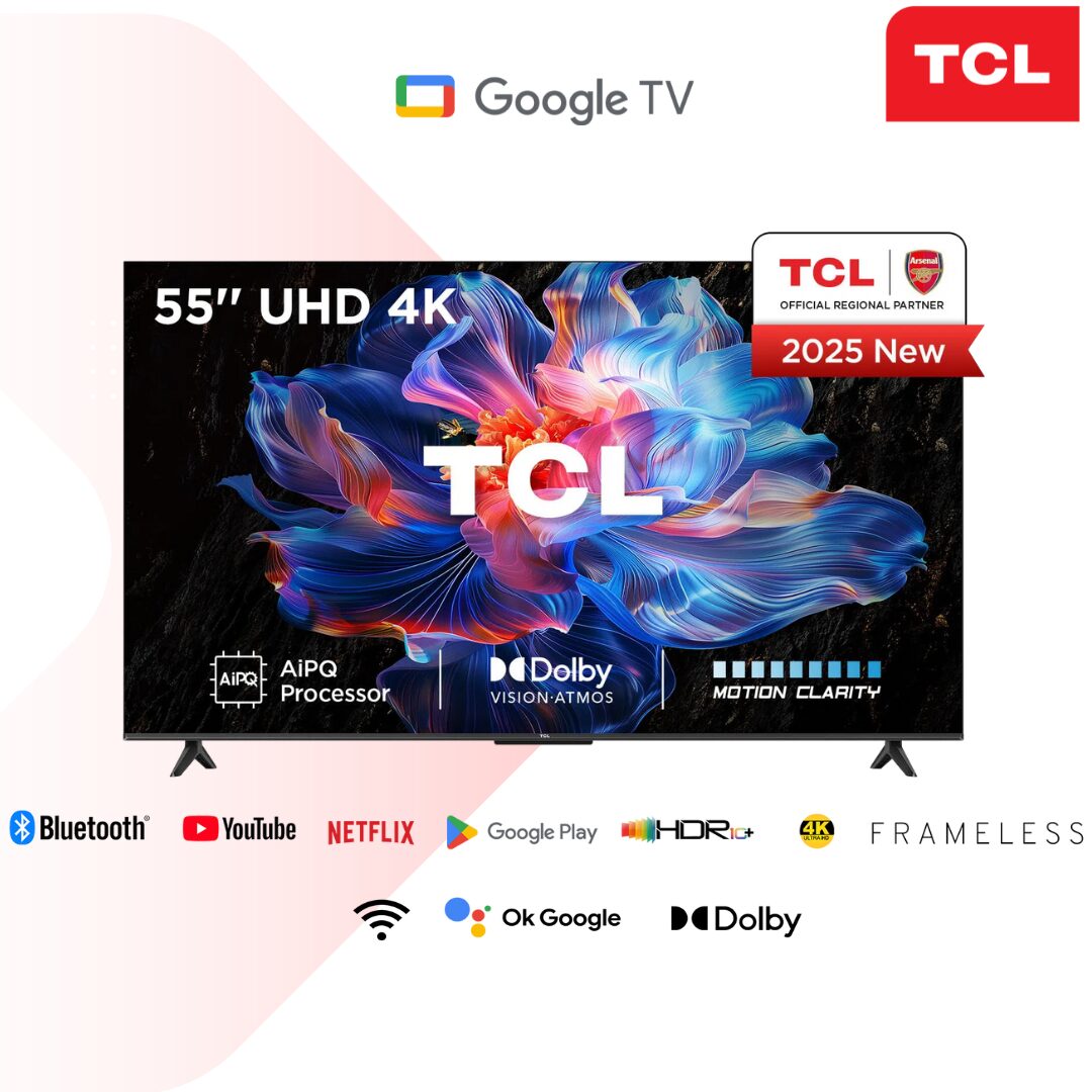 TCL 55V6C 55 inch 4K UHD Smart TV HDR10 Google TV Dolby Audio Voice control 2025 Model