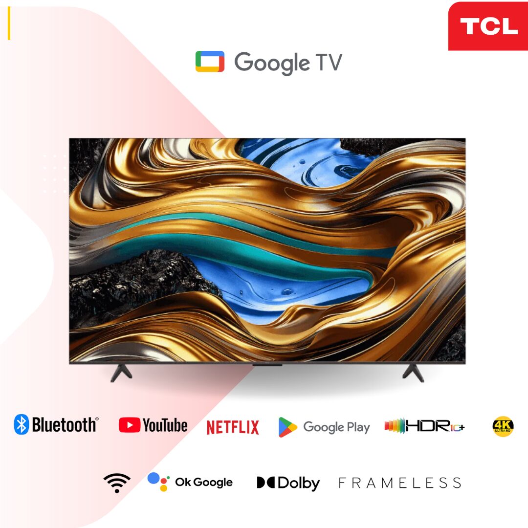 TCL 65P755 65 inch 4K UHD Google TV HDR10+ 120Hz Dolby Vision·Atmos Game Master MEMC Frameless, Bluetooth, Netflix & YouTube Smart TV
