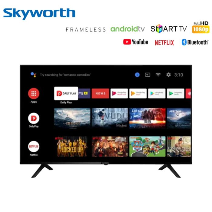 Skyworth 32 Inch Smart TV Android 32E3500 Frameless Chromecast inbuilt Bluetooth