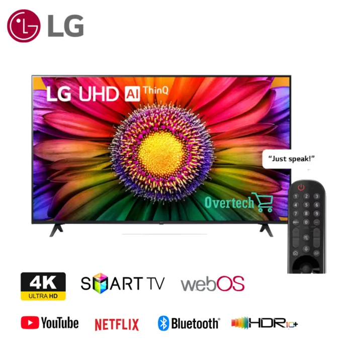 LG 70 Inch Smart TV UR80006 4K UHD WebOS AI ThinQ HDR10 60Hz Magic Remote Bluetooth (70UR80006LJ)
