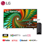 LG 65 Inch NANO 77 Series Smart TV Nanocell WebOS HDR10 AI ThinQ 4K UHD 60Hz (65NANO776RA)