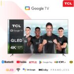 TCL 55C635 55 Inch QLED Smart TV 4K HDR 10+ Google TV Frameless, Bluetooth, Netflix & YouTube