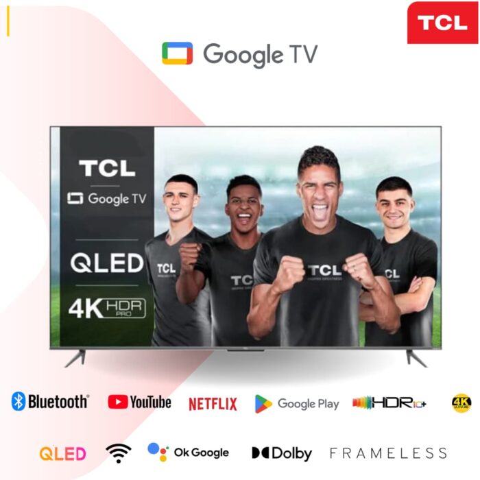 TCL 55C635 55 Inch QLED Smart TV 4K HDR 10+ Google TV Frameless, Bluetooth, Netflix & YouTube