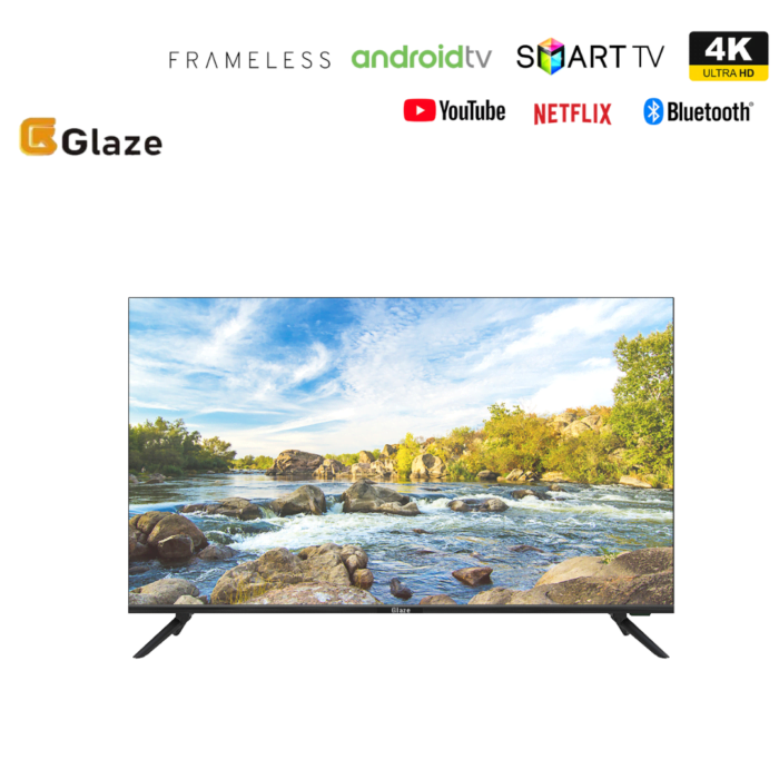 Glaze 50" Inch Smart TV Android 4K UHD Frameless Bluetooth Netflix & Youtube