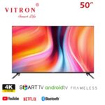 Vitron 50 Smart TV HTC5068US Android 4K UHD Frameless with Bluetooth, Google Assistant