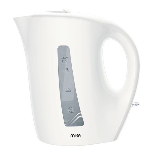 MIKA Kettle MKT1005W 1.7L, Plastic, Corded, Open Element, Cream White