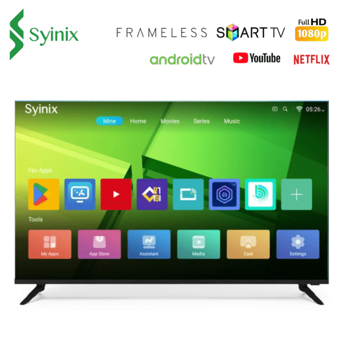Syinix 43 inch Smart Android TV 43S65 Full HD i-Cast TV Frameless