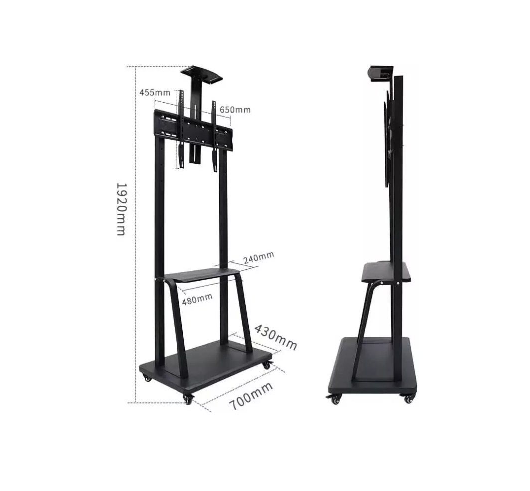 TV Stand Trolley Shelf with Wheels for 32 to 70 Inch TV